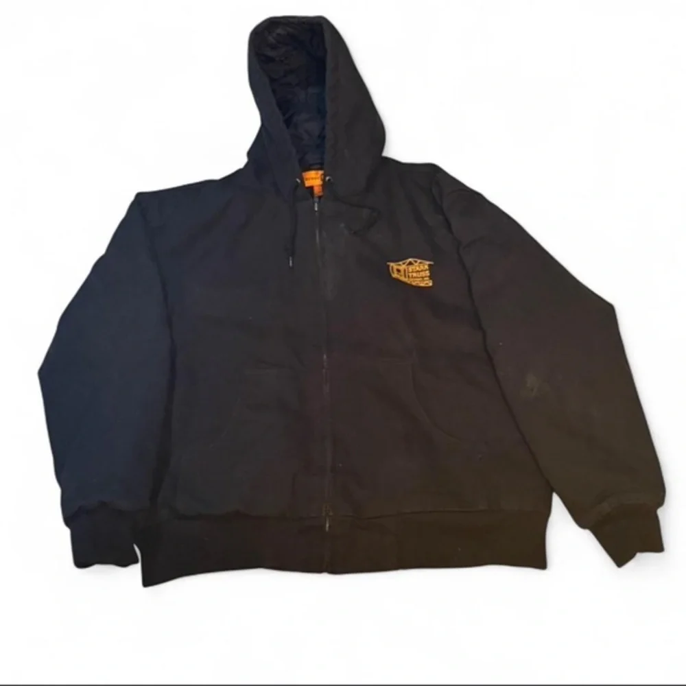 Black Stark Truss full zip up thick cotton Hooded Jacket